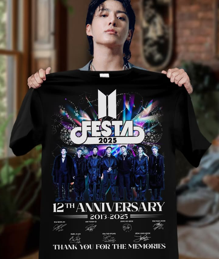 BTS Festa 2025 12Th Anniversary Thank You For The Memories Shirt 2013 2025 Gifts For Fans