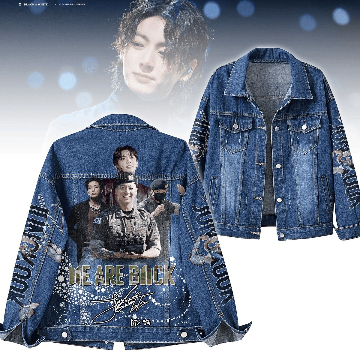 BTS Jung Kook We Are Back Denim Jacket Gifts For Someone Who Loves Music