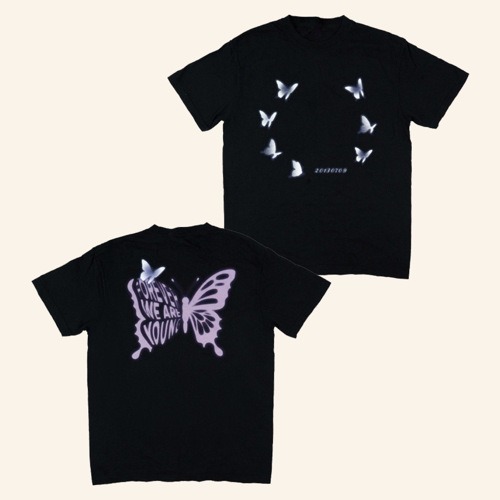 BTS Merch Butterfly Forever We Are Young T-Shirt Christmas Gifts For Her BTS Merch Butterfly Forever We Are Young T-Shirt Christmas Gifts For Her