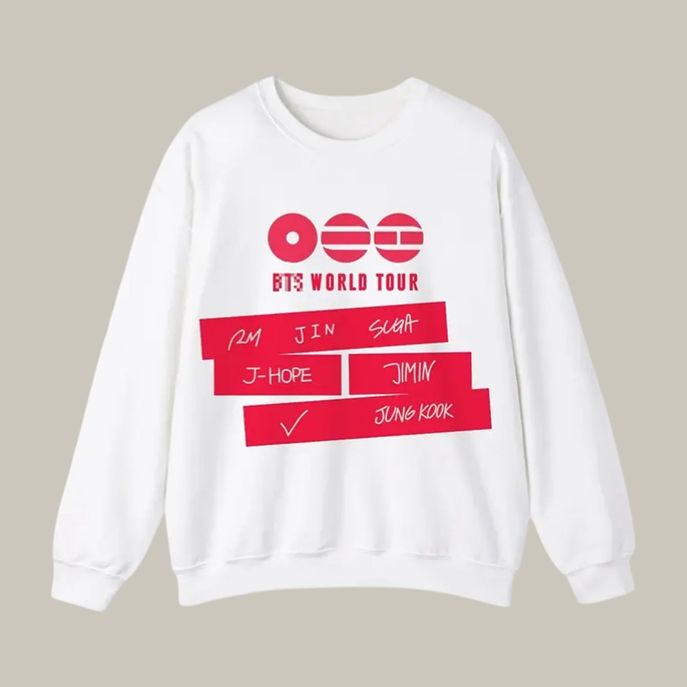 BTS World Tour Members Names Sweatshirt BTS Arirang World Tour 2026 Apparel Great Gift For Army