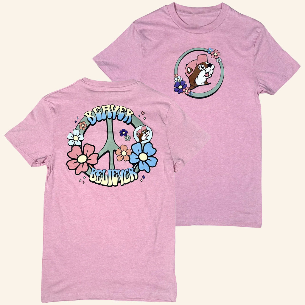 Buc Ee's Merch Beaver Believer T-Shirt Peace Sign Floral Shirt Gifts For Sisters