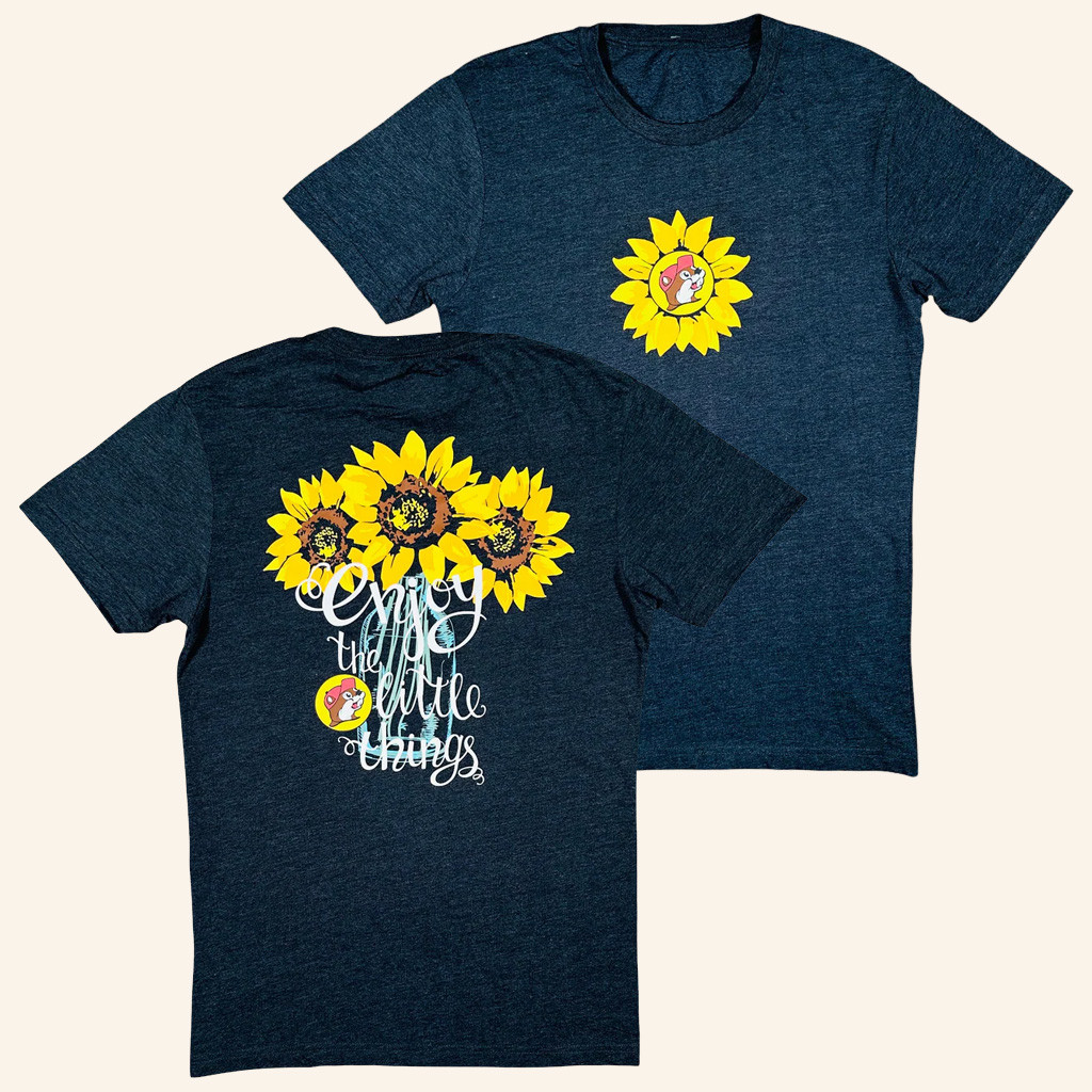 Buc Ee's Merch Enjoy The Little Things Sunflower T-Shirt Gifts For Adults