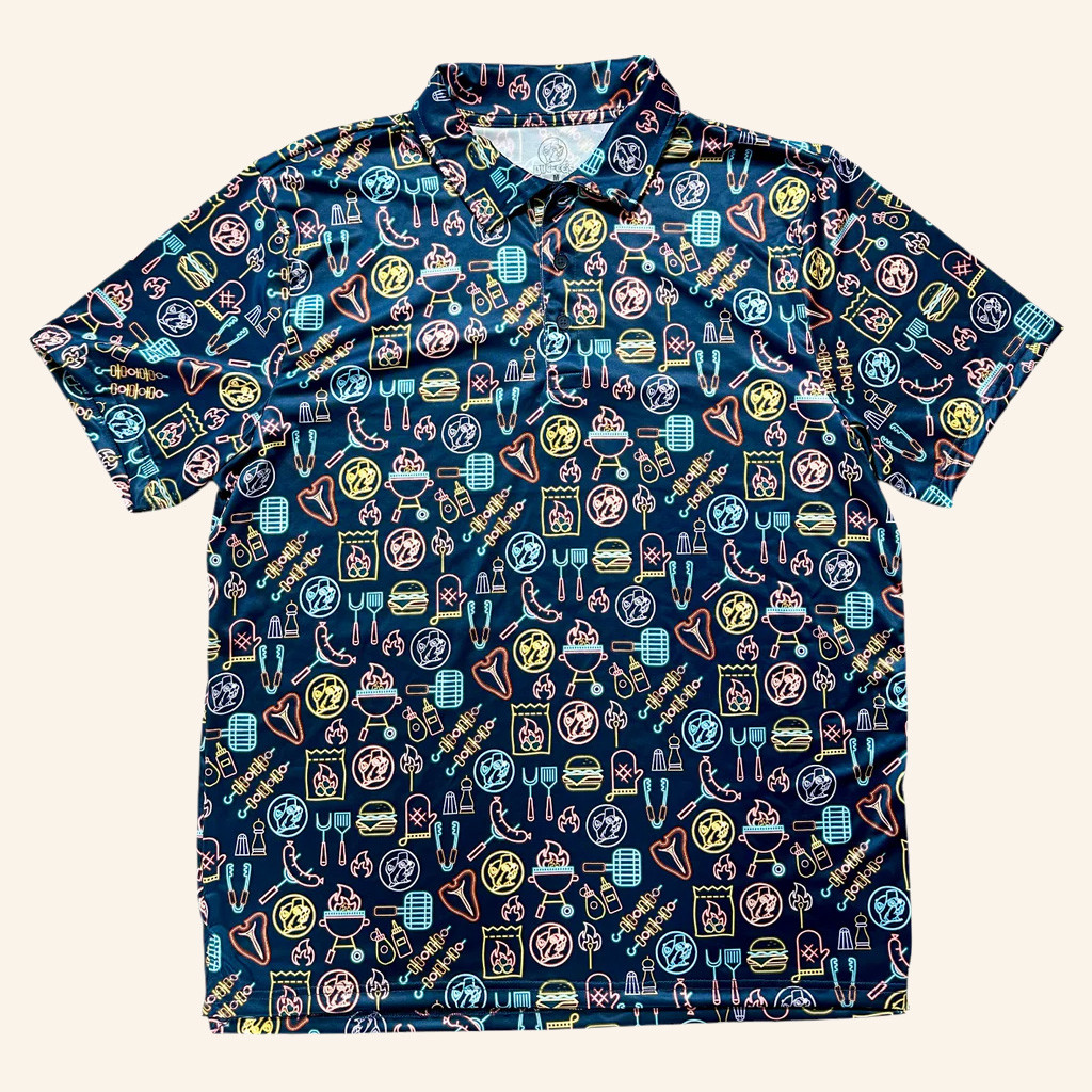 Buc Ee's Merch Neon BBQ Polo Shirt Great Gifts Ideas For Brothers