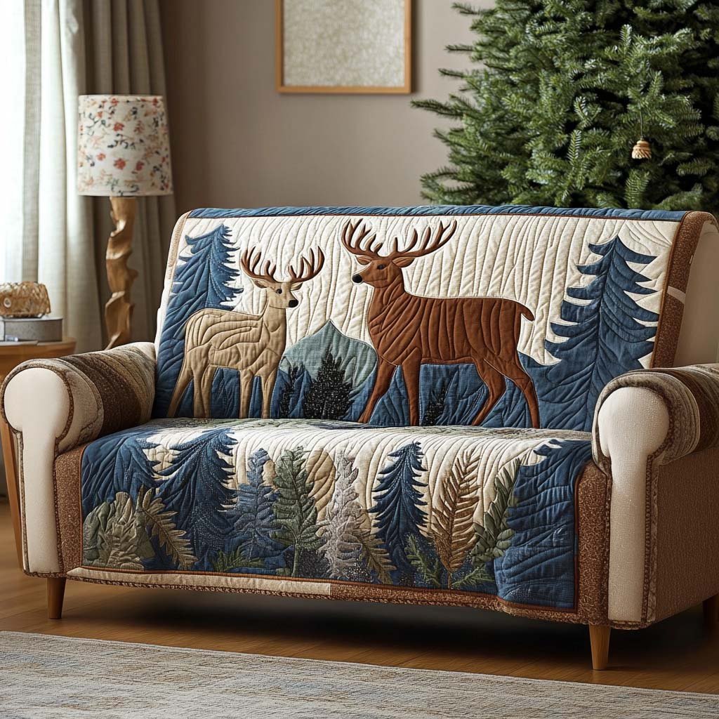 Buck Head Quilted Sofa Cover Living Room Decor Good Gifts For Deer Hunters