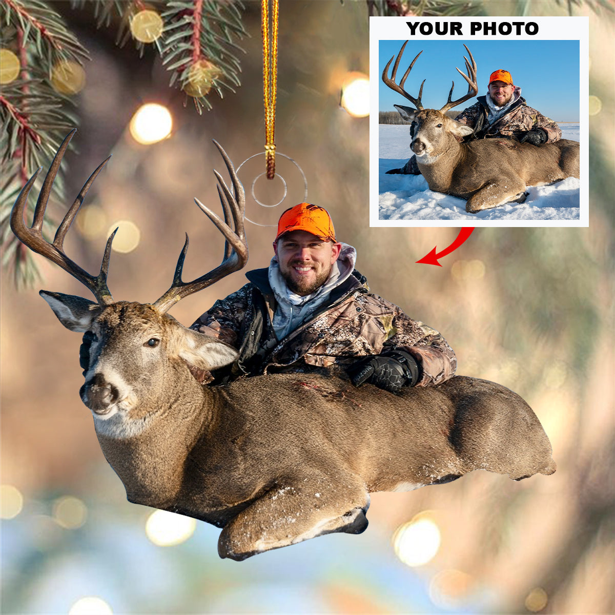Buck It Let S Go Hunting Personalized Custom Photo Mica Ornament Christmas Gift For Hu
