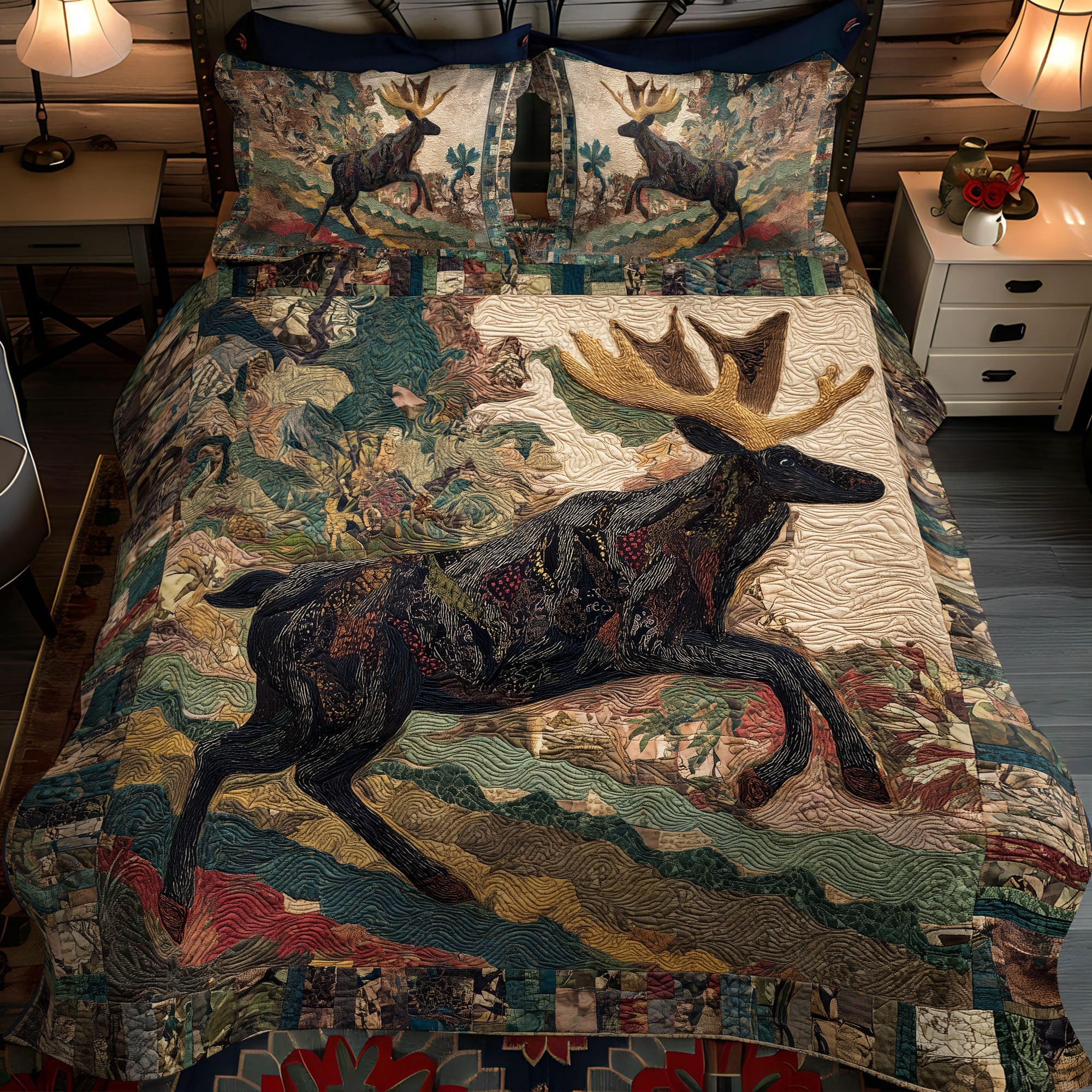 Buck Run Quilted Bedding Set Bedroom Decor Birthday Presents For Deer Lovers