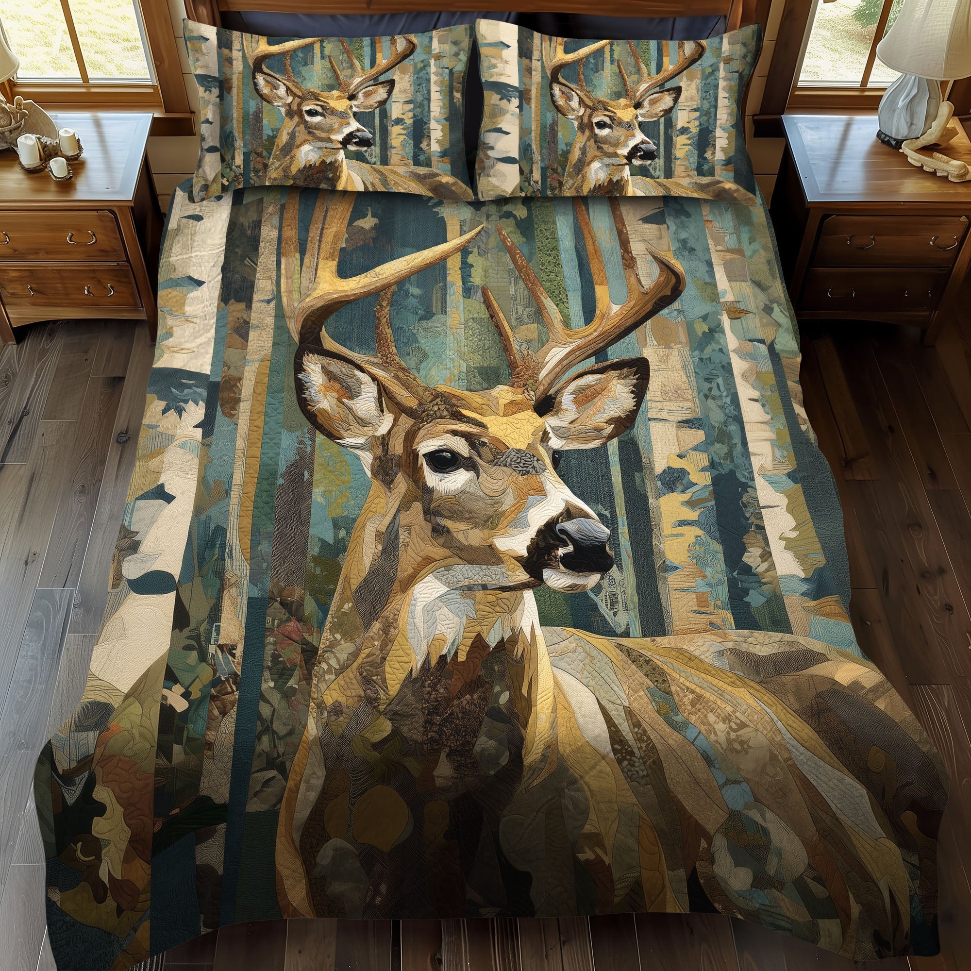 Buck Tracker Quilted Bedding Set Bed Decor Christmas Gifts For A Deer Hunter
