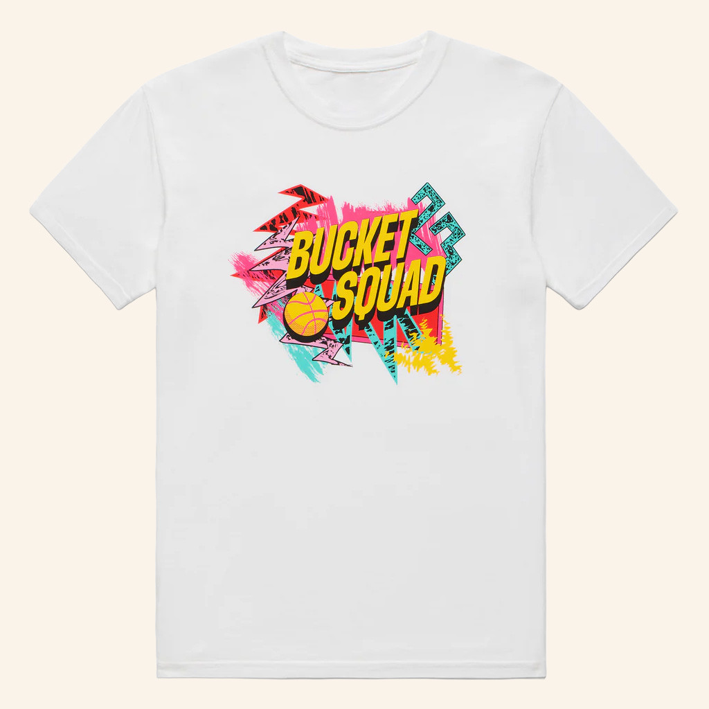 BucketSquad Merch White Glitch T-Shirt Unique Gift For Sister Birthday