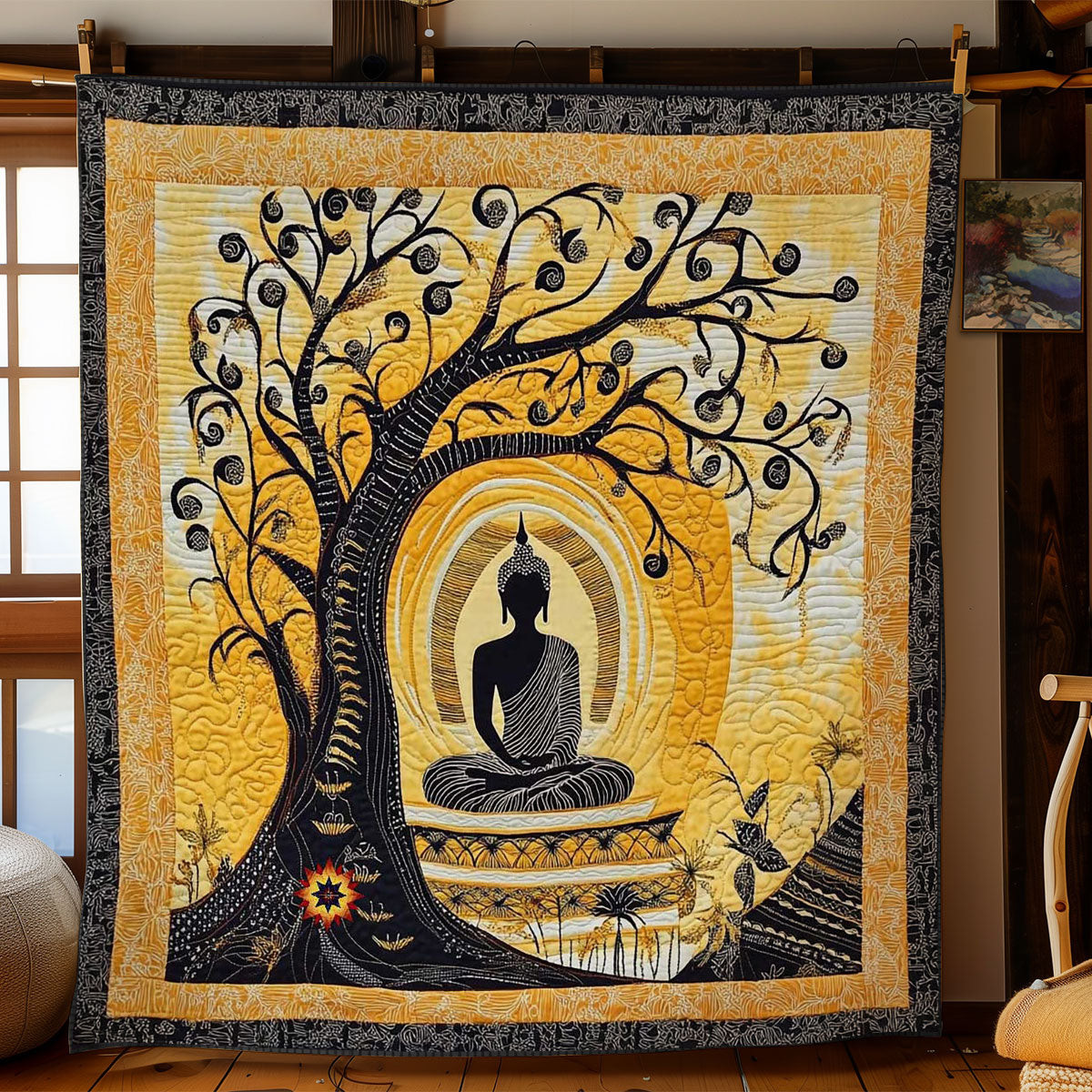 Buddha Meditation Holiday Christmas Quilt Blanket Best Christmas Gift For Mom