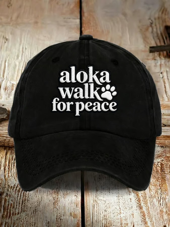 Buddhist Monks Walk For Peace Hat Embroidered Aloka The Peace Dog Merch Aloka Walk For Peace Hat