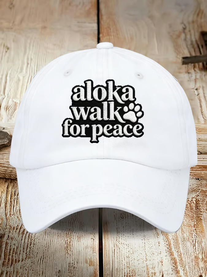 Buddhist Monks Walk For Peace Hat Embroidered Aloka The Peace Dog Merch Aloka Walk For Peace Hat