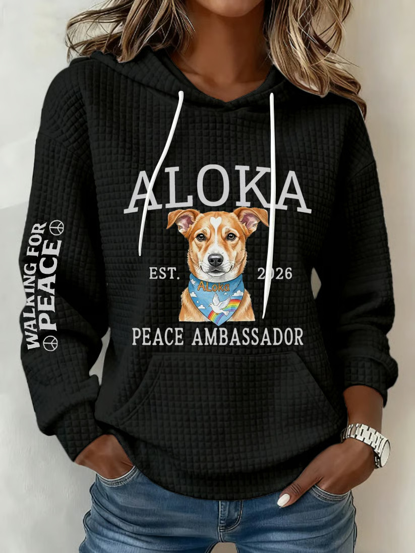 Buddhist Monks Walk For Peace Hoodie Aloka The Peace Dog Merch Aloka Peace Ambassador Hoodie