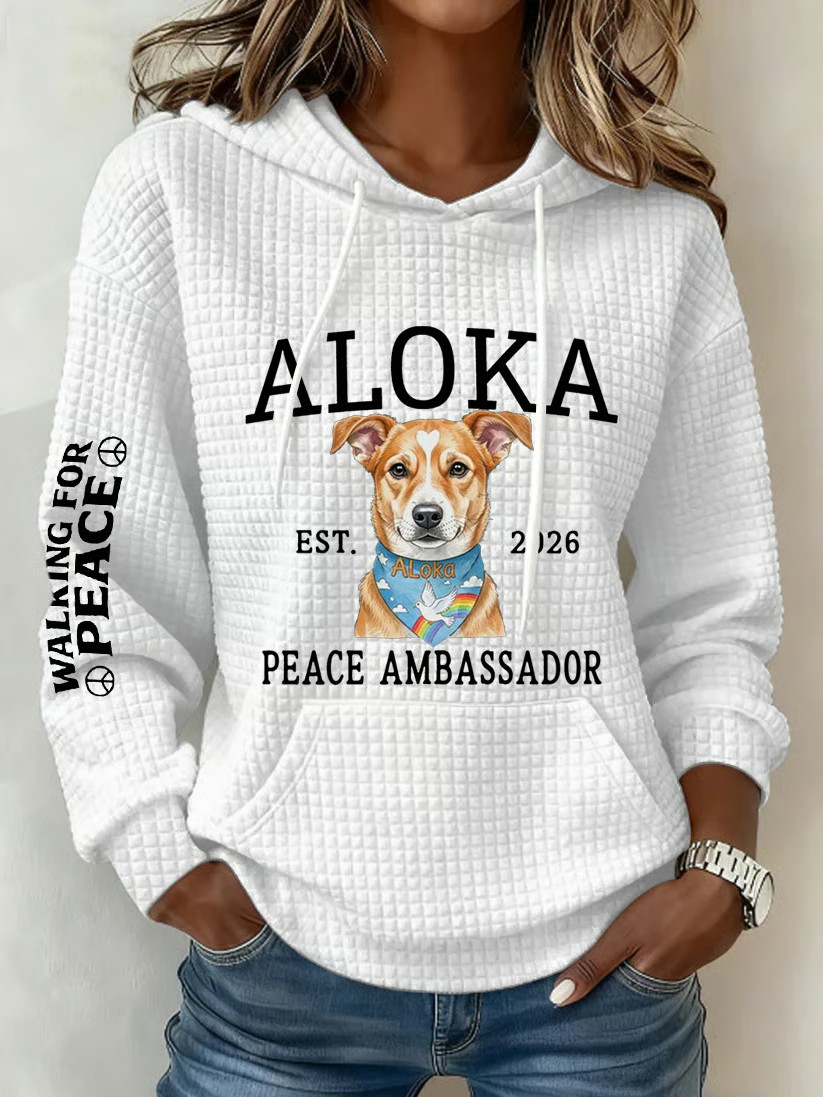 Buddhist Monks Walk For Peace Hoodie Aloka The Peace Dog Merch Aloka Peace Ambassador Hoodie