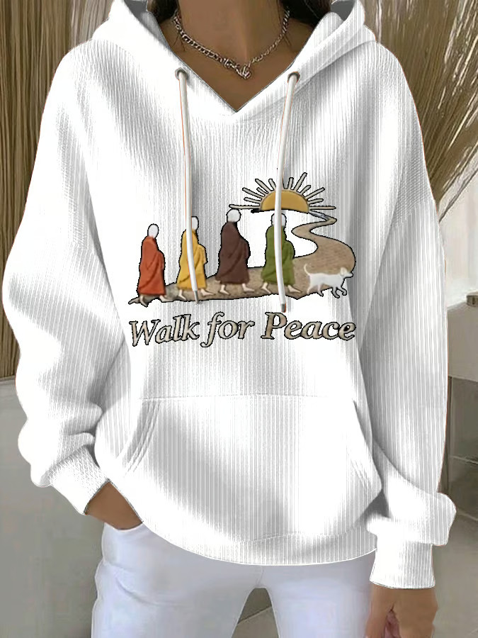 Buddhist Monks Walk For Peace Hoodie Aloka The Peace Dog Merch Gifts For Mother