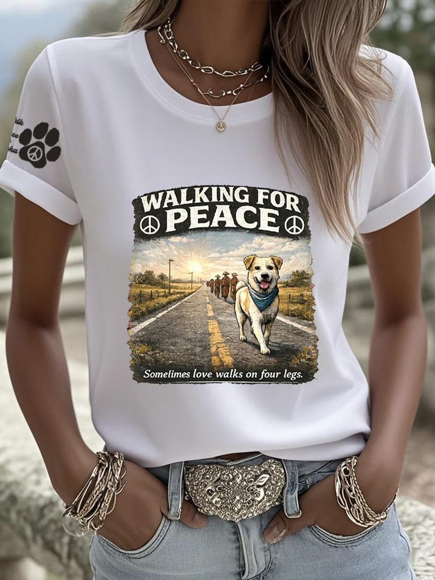 Buddhist Monks Walk For Peace Shirt Aloka The Peace Dog Merch Spiritual Graphic T-Shirt