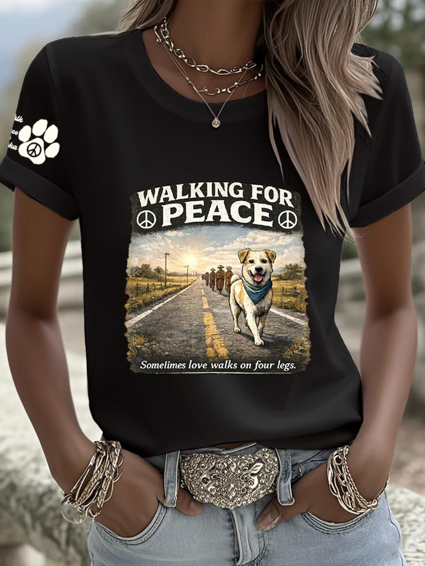 Buddhist Monks Walk For Peace Shirt Aloka The Peace Dog Merch Spiritual Graphic T-Shirt