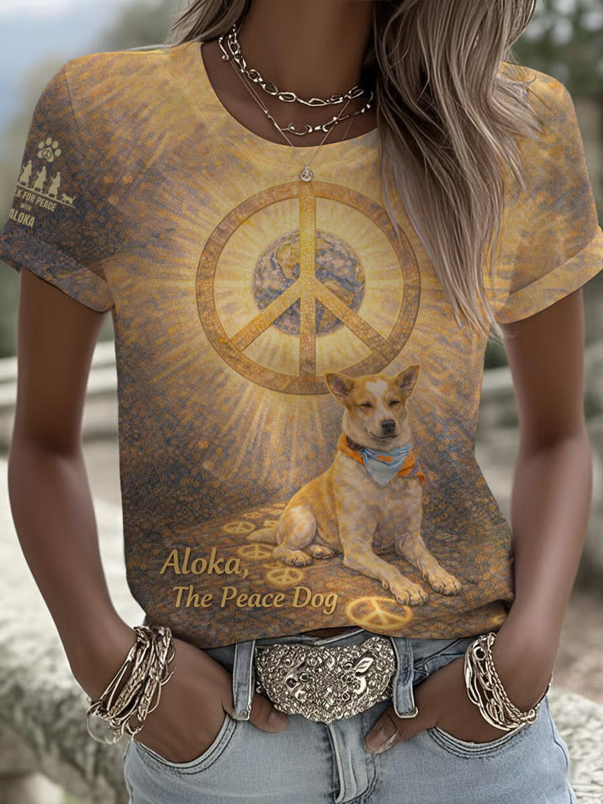 Buddhist Monks Walk For Peace Shirt Aloka The Peace Dog Merch Spiritual Zen T-Shirt Women's