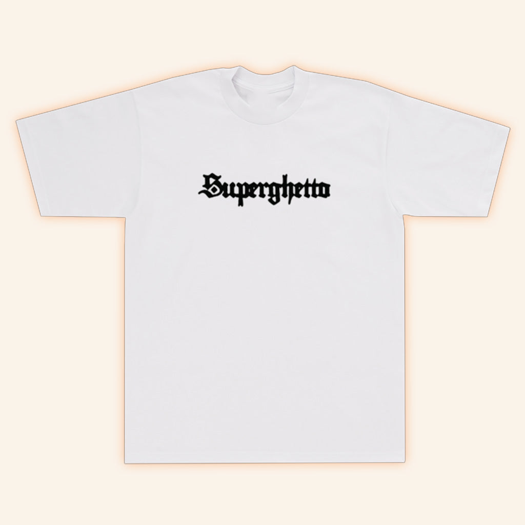 Buddy Merch Store Superghetto Word Mark T-Shirt White Gift Ideas For Husband Buddy Merch Store Superghetto Word Mark T-Shirt White Gift Ideas For Husband