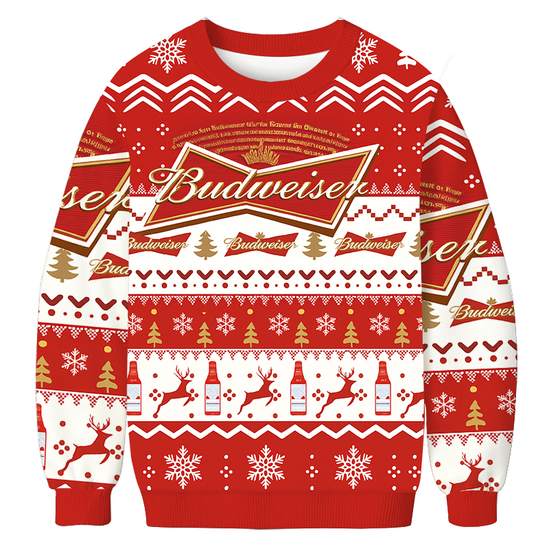 Budweiser Christmas Ugly Sweatshirt Holiday Joke Gift Idea Budweiser Christmas Ugly Sweatshirt Holiday Joke Gift Idea
