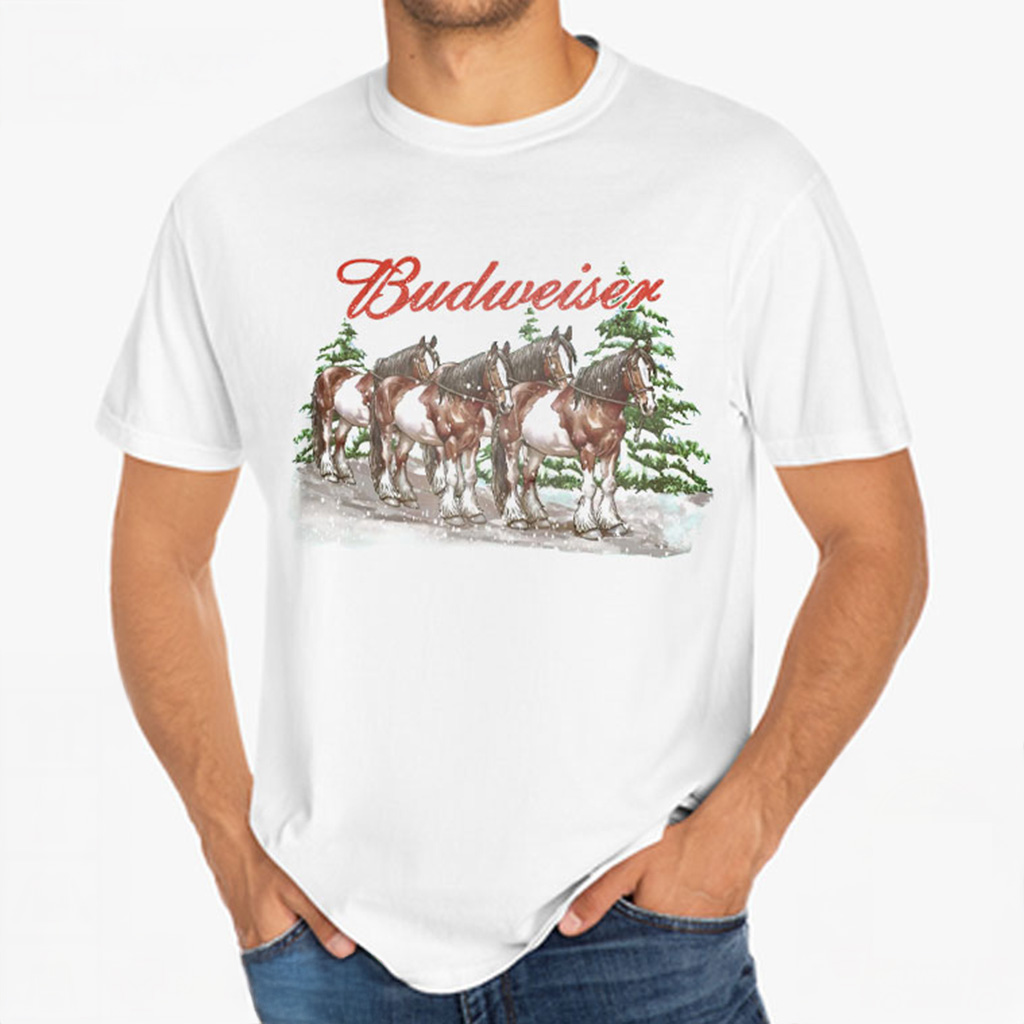 Budweiser Clydesdale Christmas Horse Shirt Christmas Gifts For Husband