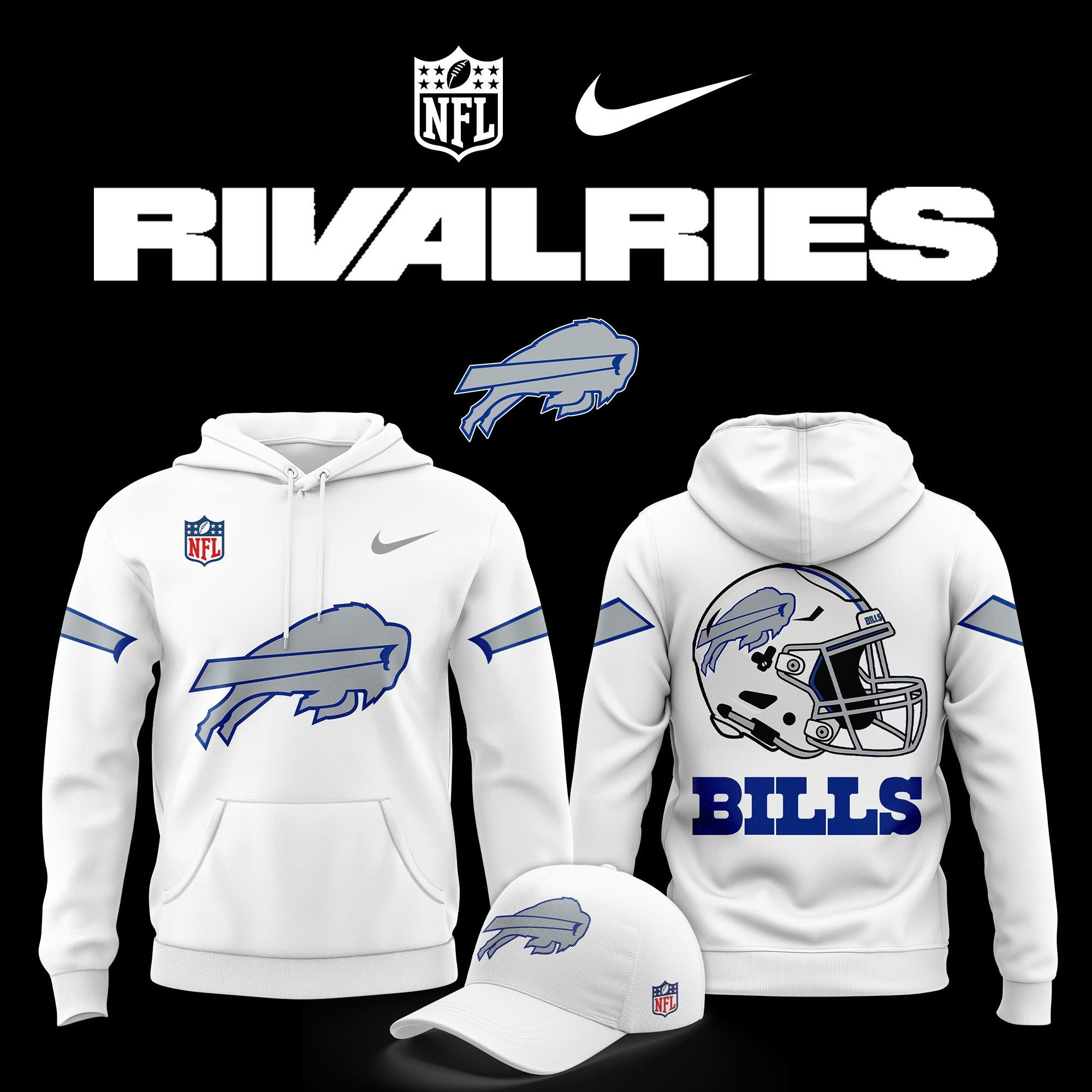 Buffalo Bills 2025 Rivalries Hoodie And Hat NFL Merch Gifts For Bills Mafia Fans For Him (hoodie + hat)