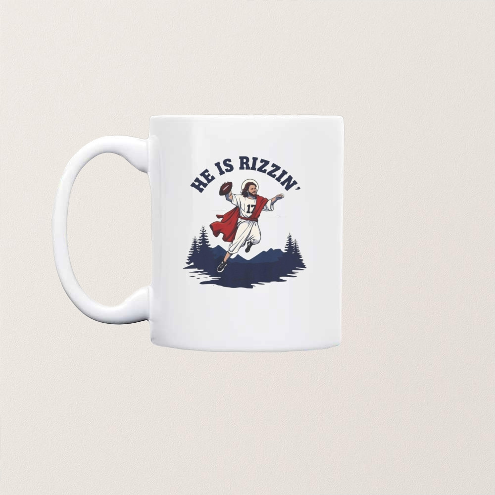 Buffalo Bills Josh Allen He Is Rizzin Mug Funny Football Parody Merch Gift Ideas