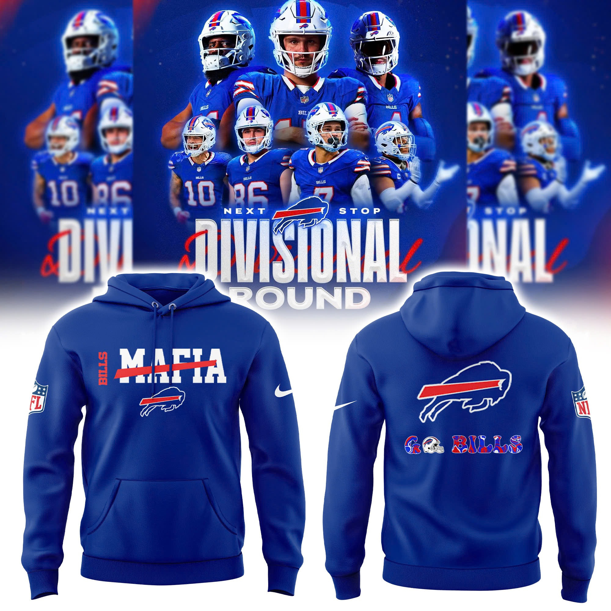 Buffalo Bills Mafia Go Bills Hoodie 2025 NFL Merch Gifts For Bills Fans Father's Day