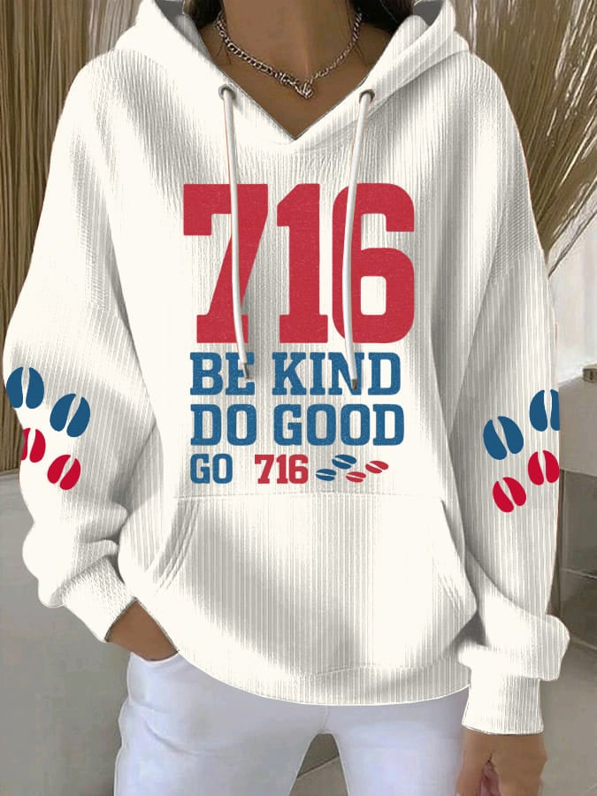 Buffalo Bills Merch 716 Be Kind Do Good Hoodie Game Day Football Hooded Sweatshirt