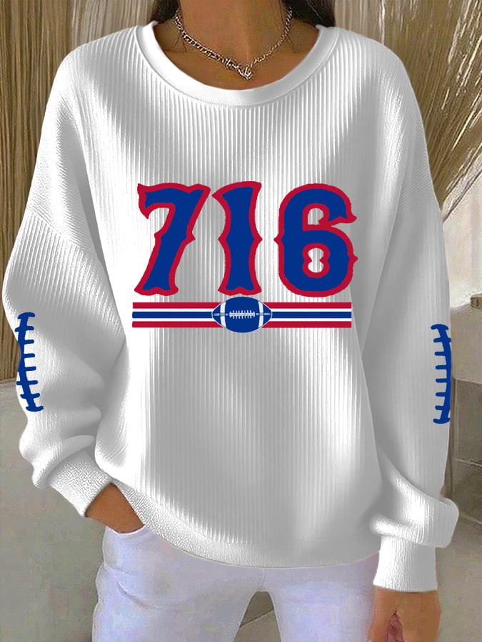 Buffalo Bills Merch 716 Football Sweatshirt Game Day Football Apparel Gift Ideas For Wife