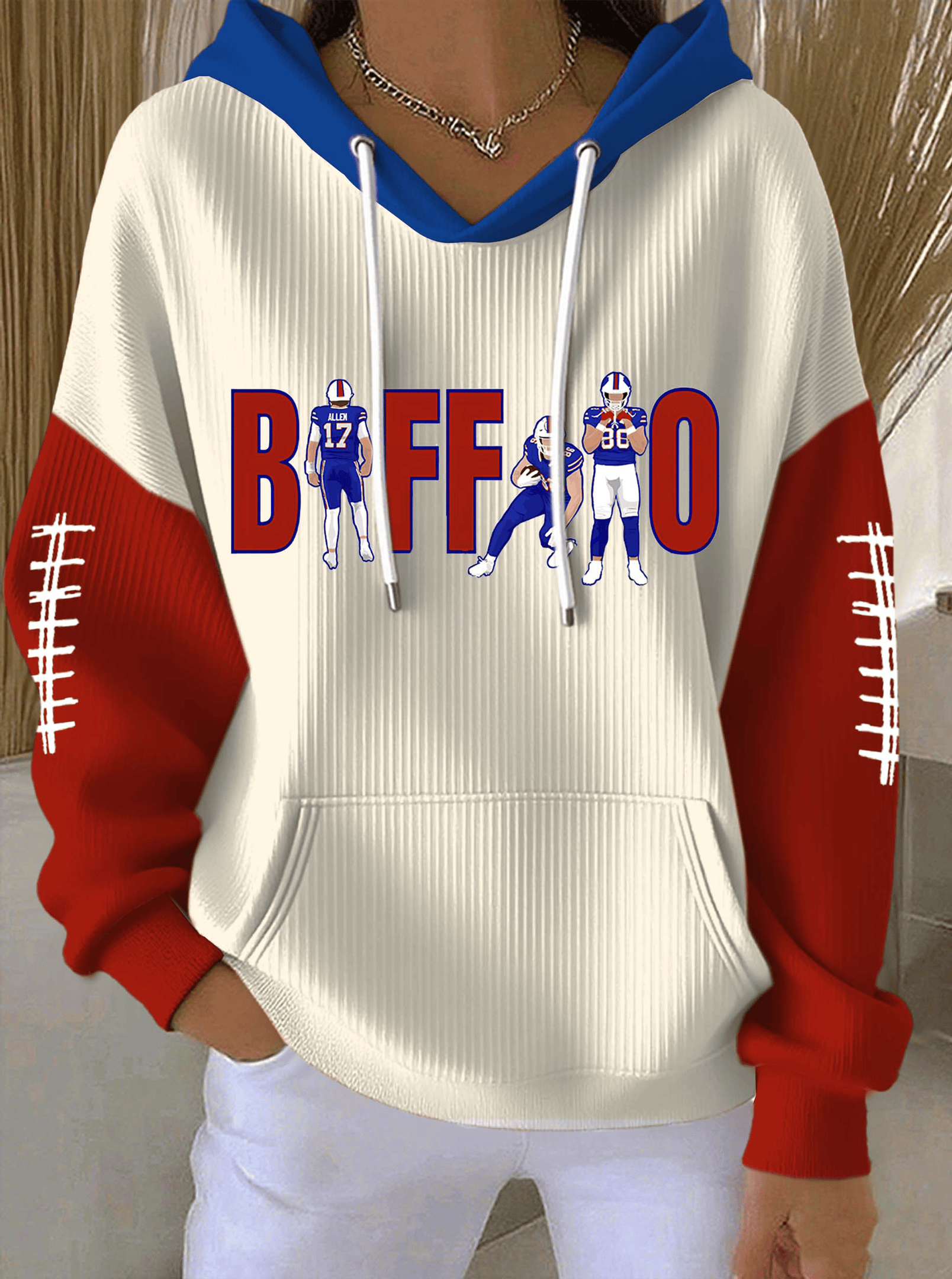Buffalo Bills Merch Allen 17 Hoodie Game Day Football Hooded Sweatshirt Best Gifts For Wife