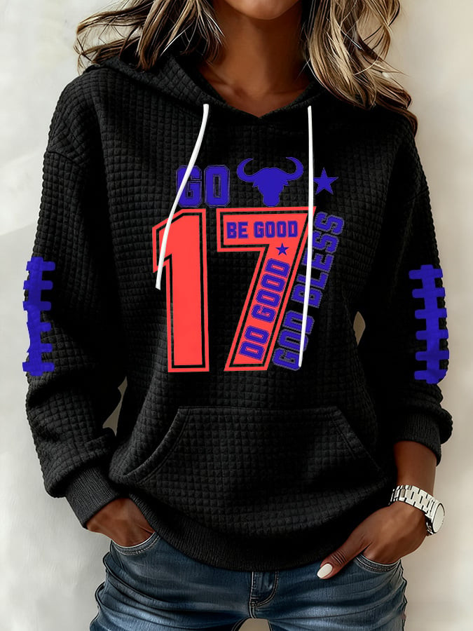 Buffalo Bills Merch Be Good Do Good 17 Hoodie Football Game Day Hooded Sweatshirt