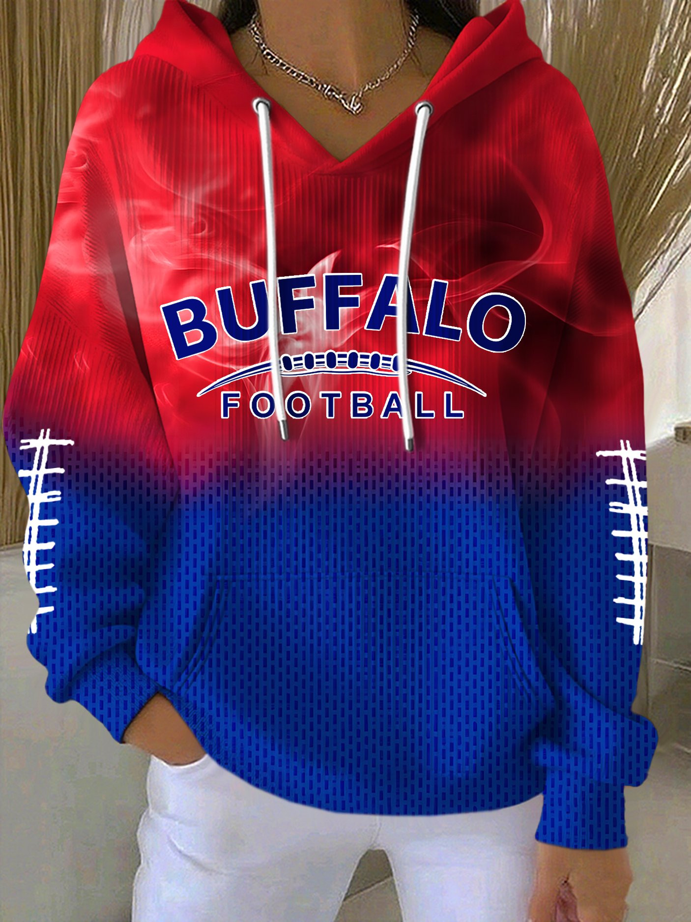Buffalo Bills Merch Buffalo Football Hoodie Go Bills Hooded Sweatshirt Gifts For Mother