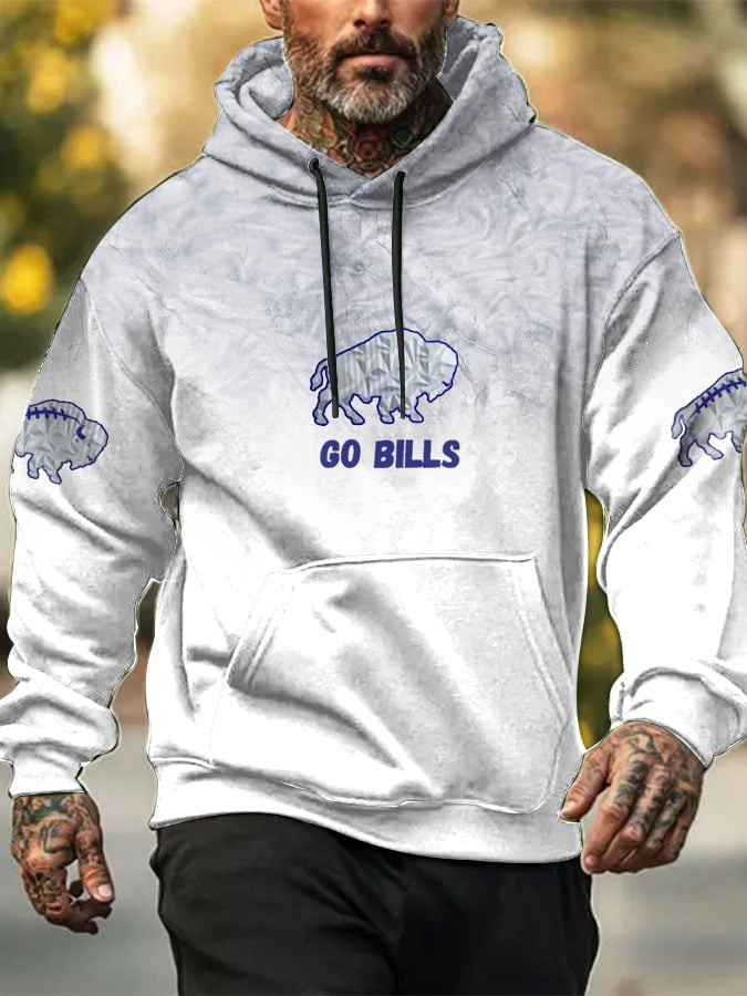 Buffalo Bills Merch Go Bills Hoodie Game Day Football Hooded Sweatshirt Unique Presents For Him