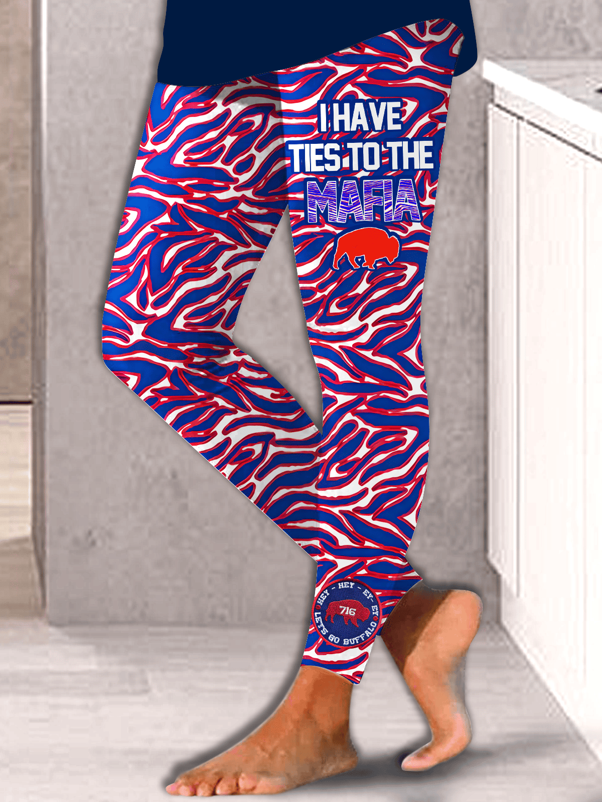 Buffalo Bills Merch I Have Ties To The Mafia Leggings Game Day Football Clothing Gift Ideas