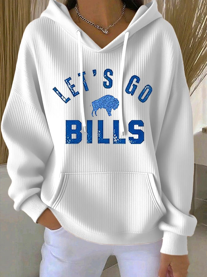 Buffalo Bills Merch Let's Go Bills Hoodie Game Day Football Clothing Gifts For Her