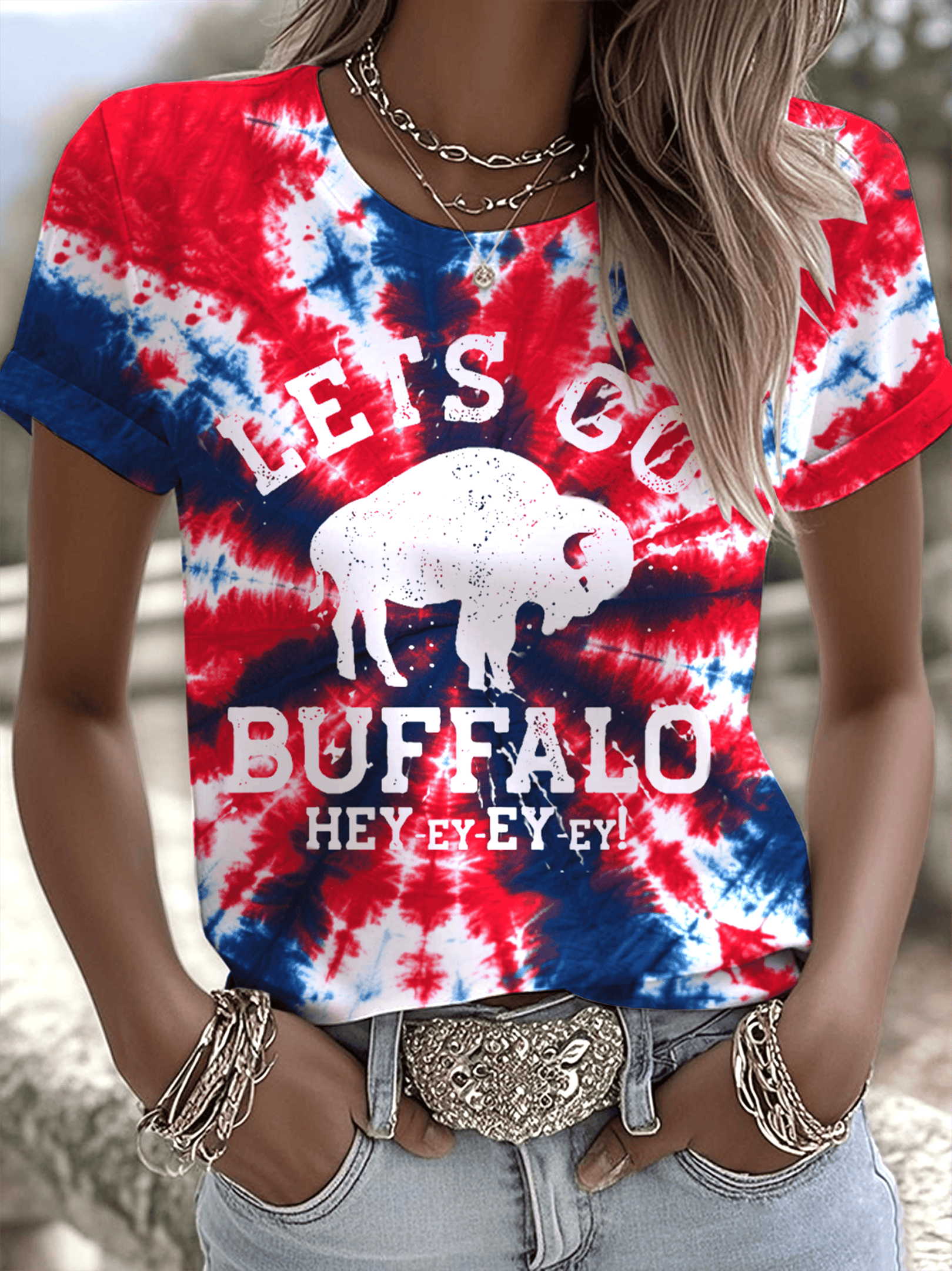 Buffalo Bills Merch Let's Go Buffalo Hey Ey Ey Ey T-Shirt Game Day Clothes Best Football Gifts
