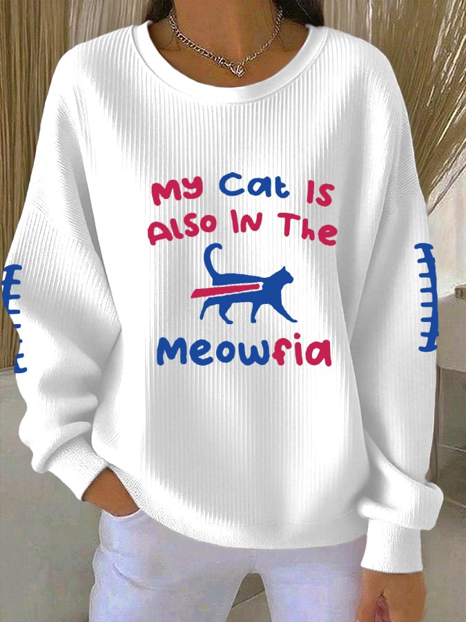 Buffalo Bills Merch My Cat Is Also In The Meowfia Sweatshirt Game Day Clothing Gifts For Men