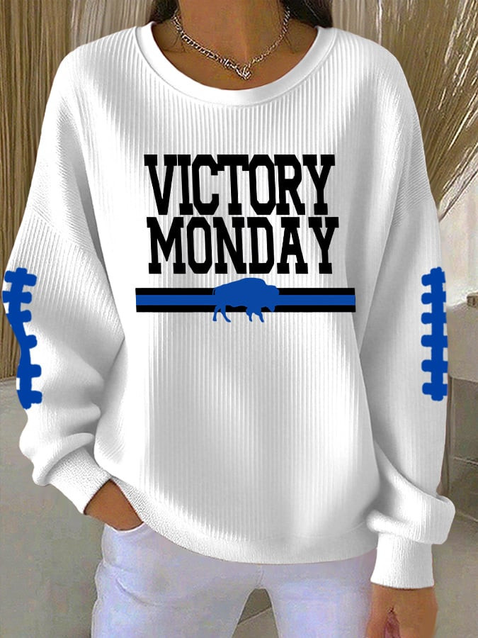 Buffalo Bills Merch Victory Monday Sweatshirt Game Day Football Apparel Football Gift Ideas