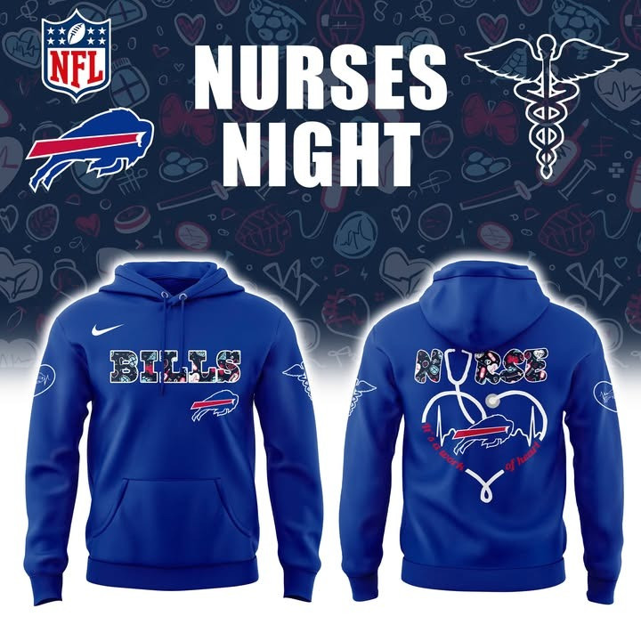 Buffalo Bills Nurses Night Hoodie It's A Work Of Heart Honor Nurses Day Bills Fan Gifts
