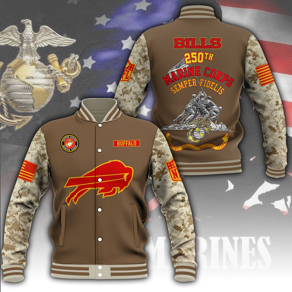 Buffalo Bills X US Marine Corps 250th Anniversary Jacket Gift Ideas For Football Lovers