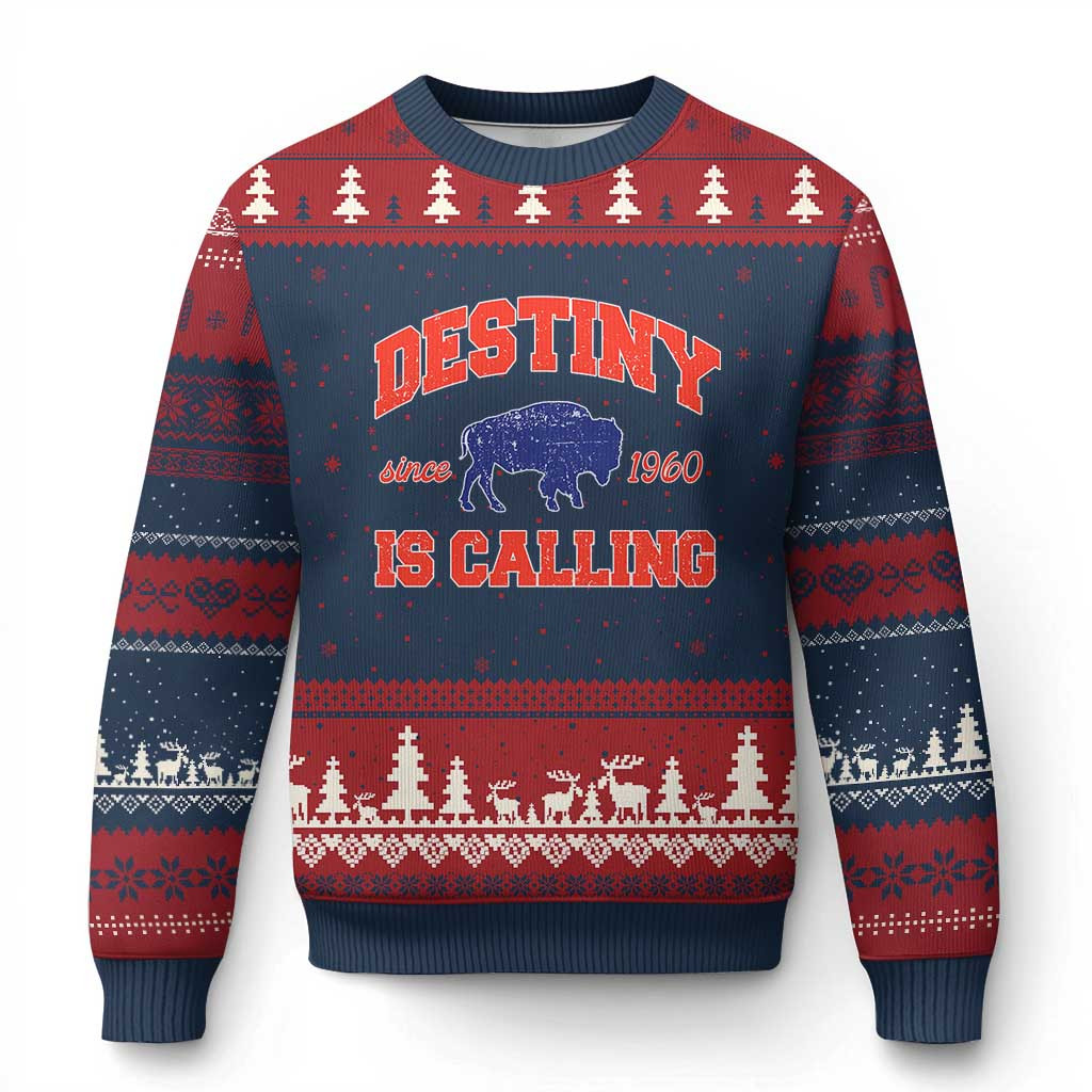 Buffalo Destiny is Calling Ugly Christmas Sweater Since 1960 Xmas Gift For Football Fans