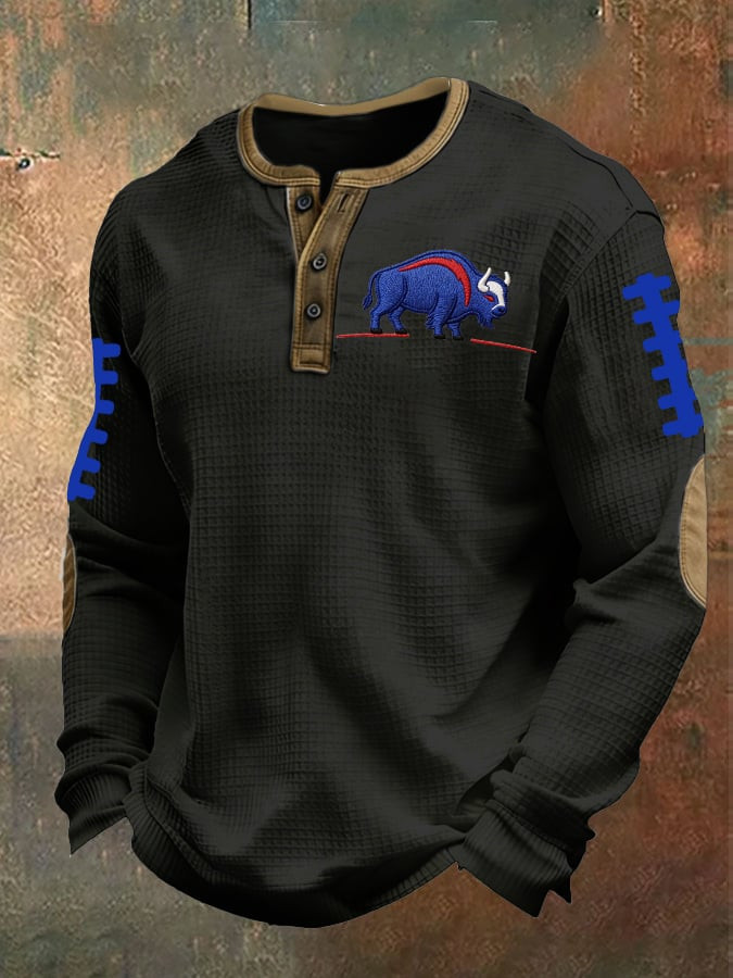 Buffalo Football 17 Waffle Henley T-Shirt Game Day Bills Merch BB Pride Shirt Gift For Fans