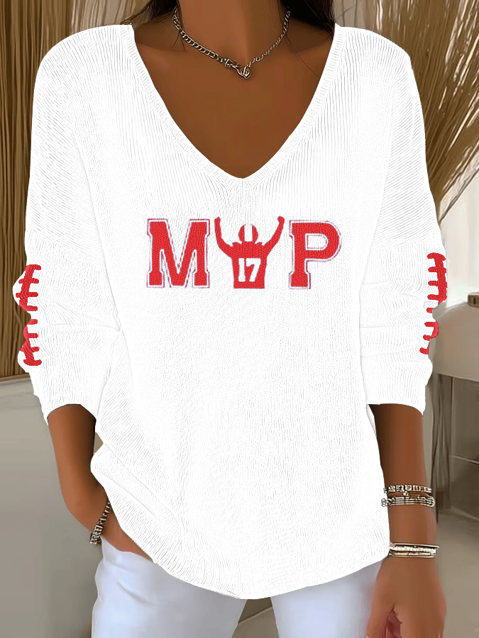 Buffalo Football Super Bowl V-Neck Long Sleeve T-Shirt Bills Merch Presents For Football Fans