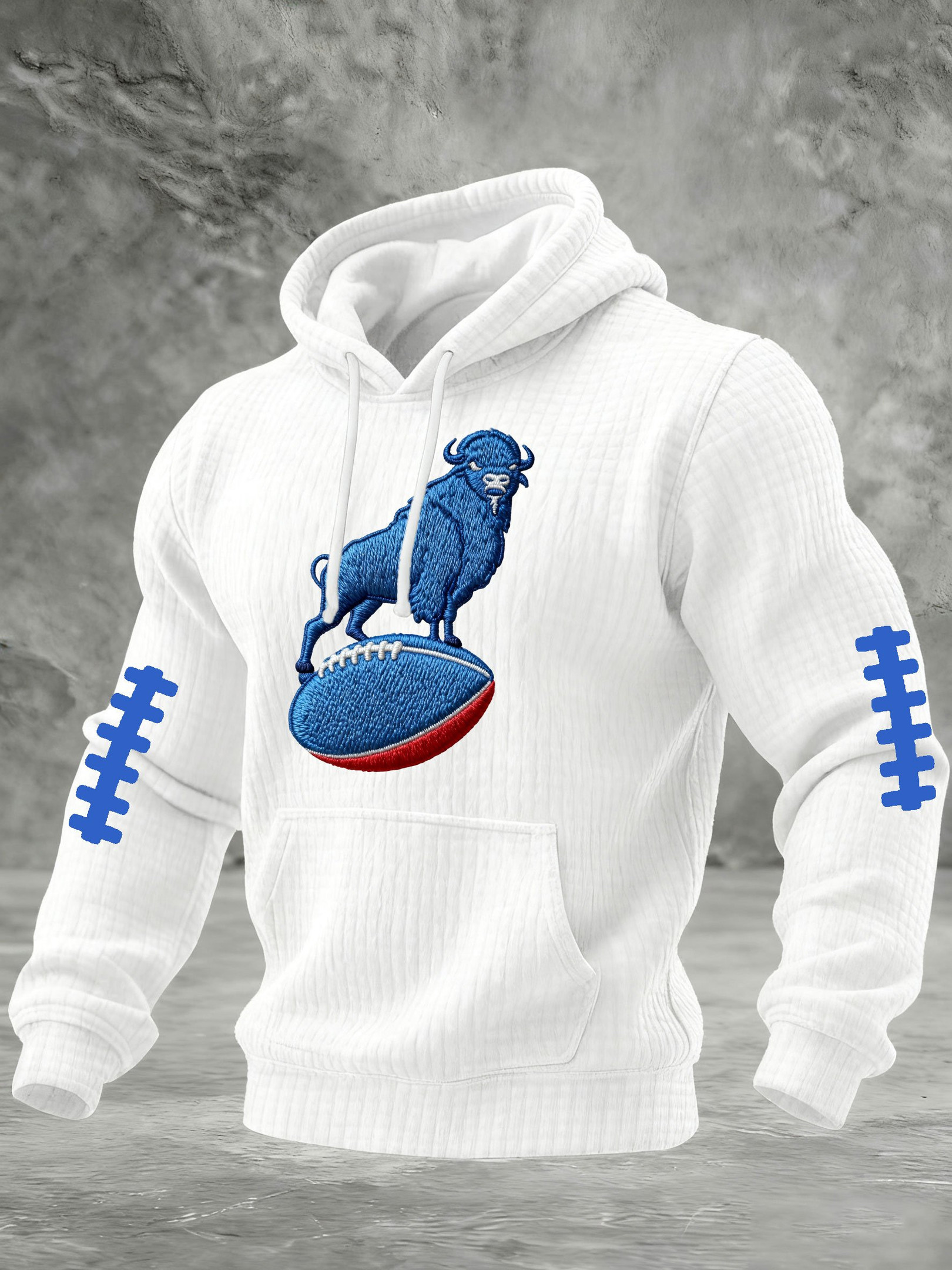 Buffalo Football Waffle Hoodie Game Day Bills Merch BB Pride Apparel Football Fan Gift Ideas