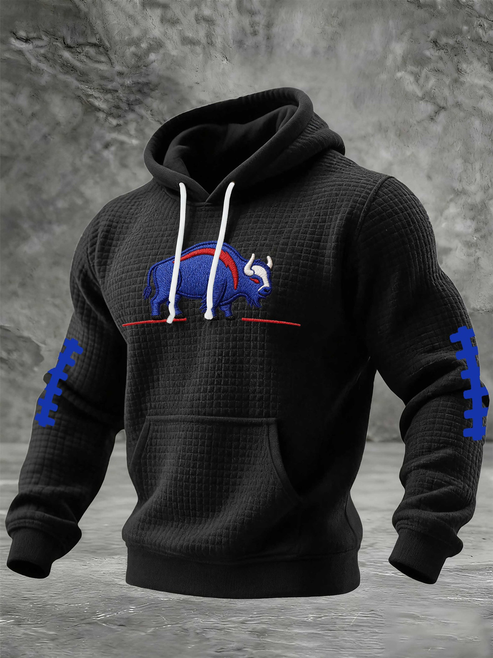 Buffalo Football Waffle Hoodie Game Day Bills Merch BB Pride Apparel Gifts For Football Fan Buffalo Football Waffle Hoodie Game Day Bills Merch BB Pride Apparel Gifts For Football Fan
