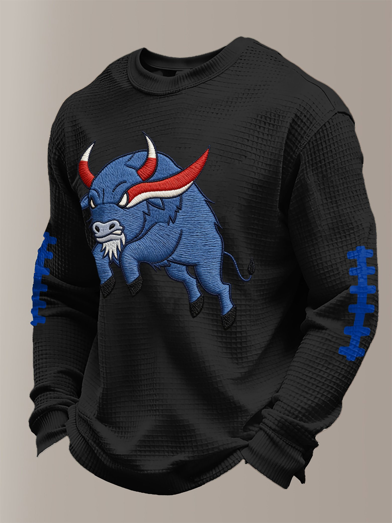 Buffalo Football Waffle Long Sleeve T-Shirt Game Day Bills Merch Buffalo Victory Shirt Black