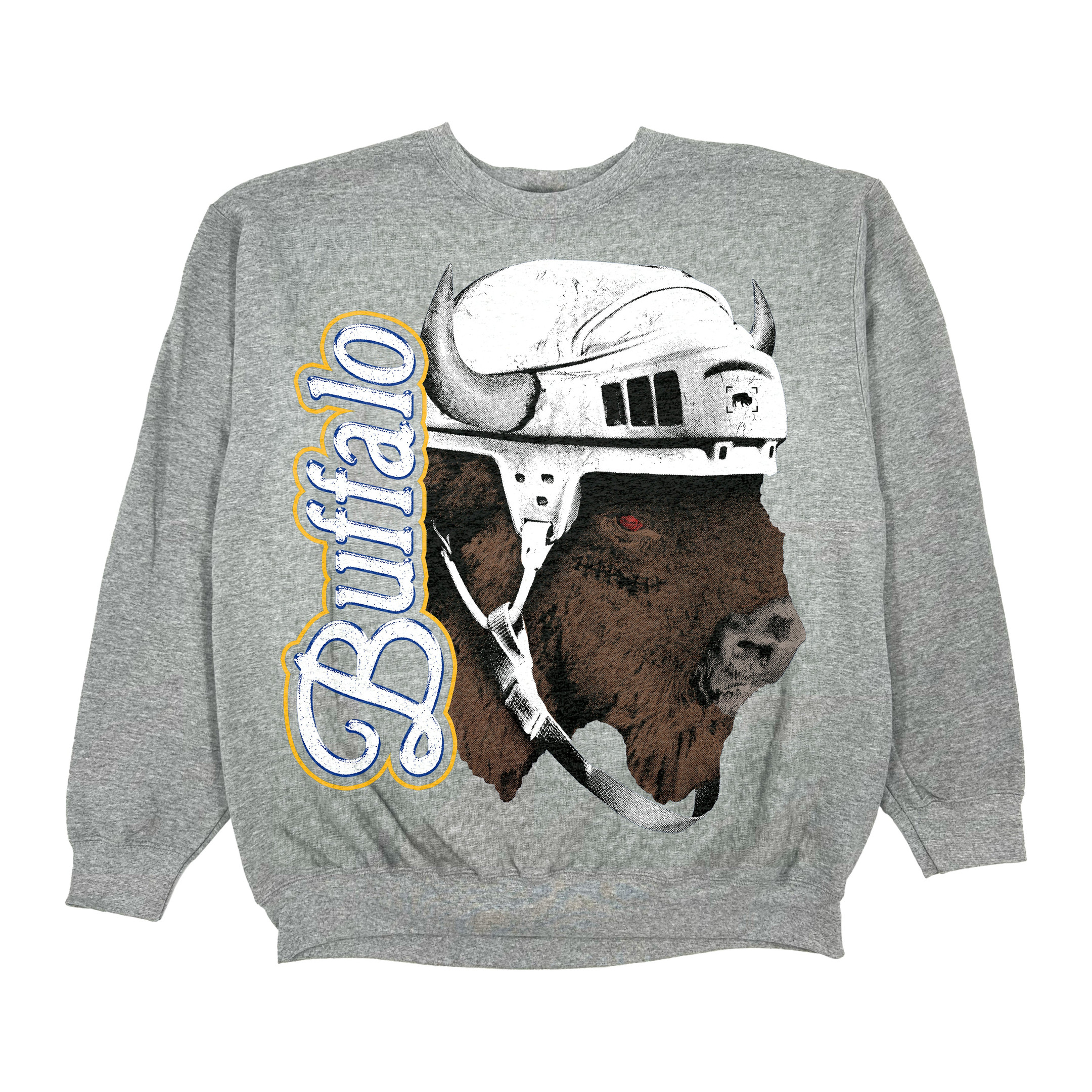 Buffalo Helmet Grey Hockey Sweatshirt Buffalo Sabres Clothing Best Gifts For Hockey Lovers