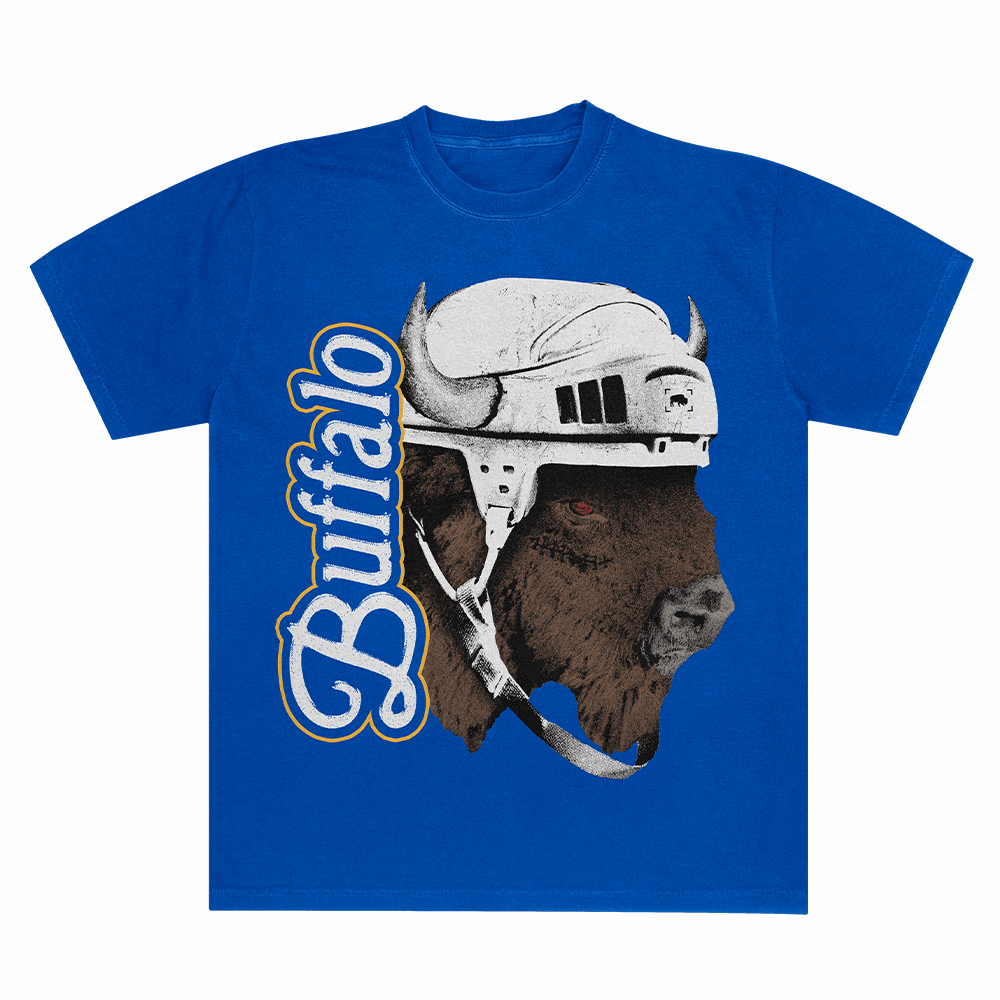 Buffalo Helmet Royal Hockey T-Shirt Buffalo Sabres Clothing Unique Gifts For Hockey Lovers