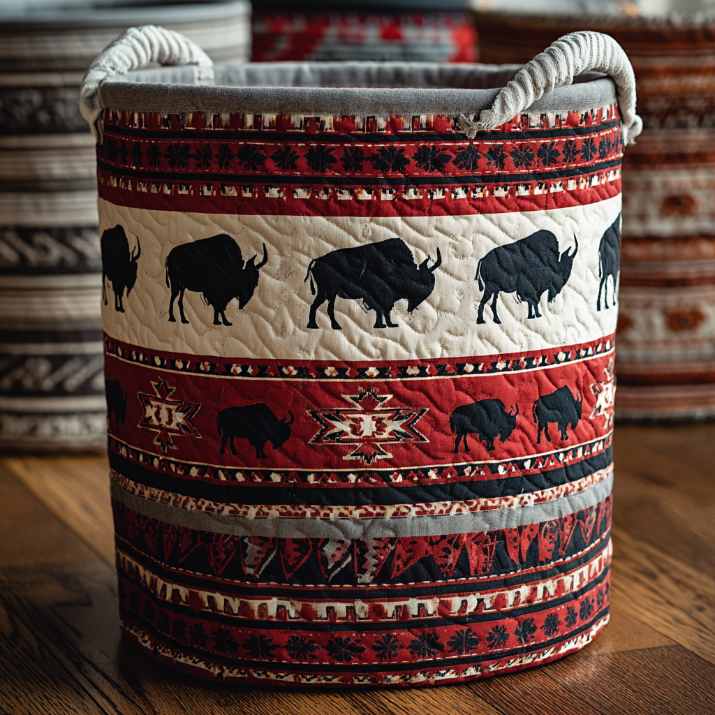 Buffalo Path Quilted Laundry Basket Merch For Him