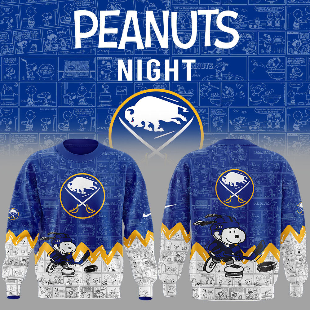Buffalo Sabres Anniversary Of Peanuts Sweatshirt Gift Ideas For Son's Girlfriend